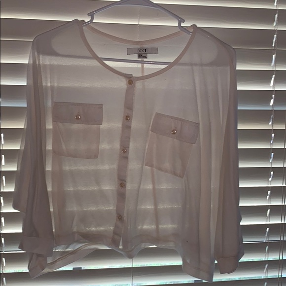 Forever 21 Tops - Cream , semi sheer top Forever 21 Tops - Cream , semi sheer top